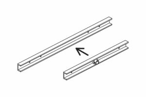 Illustrated diagram showing how to assemble the HealthCraft SuperPole's Ceiling Plate Extender.