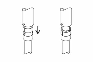 Illustrated diagram showing assembly steps for the HealthCraft SuperPole's SuperBar accessory. 5