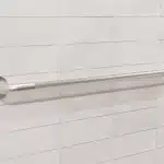 32-inch knurled Easy Mount grab bar on a tiled wall